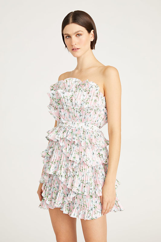 Amur Reed Pleated Shell Mini Dress