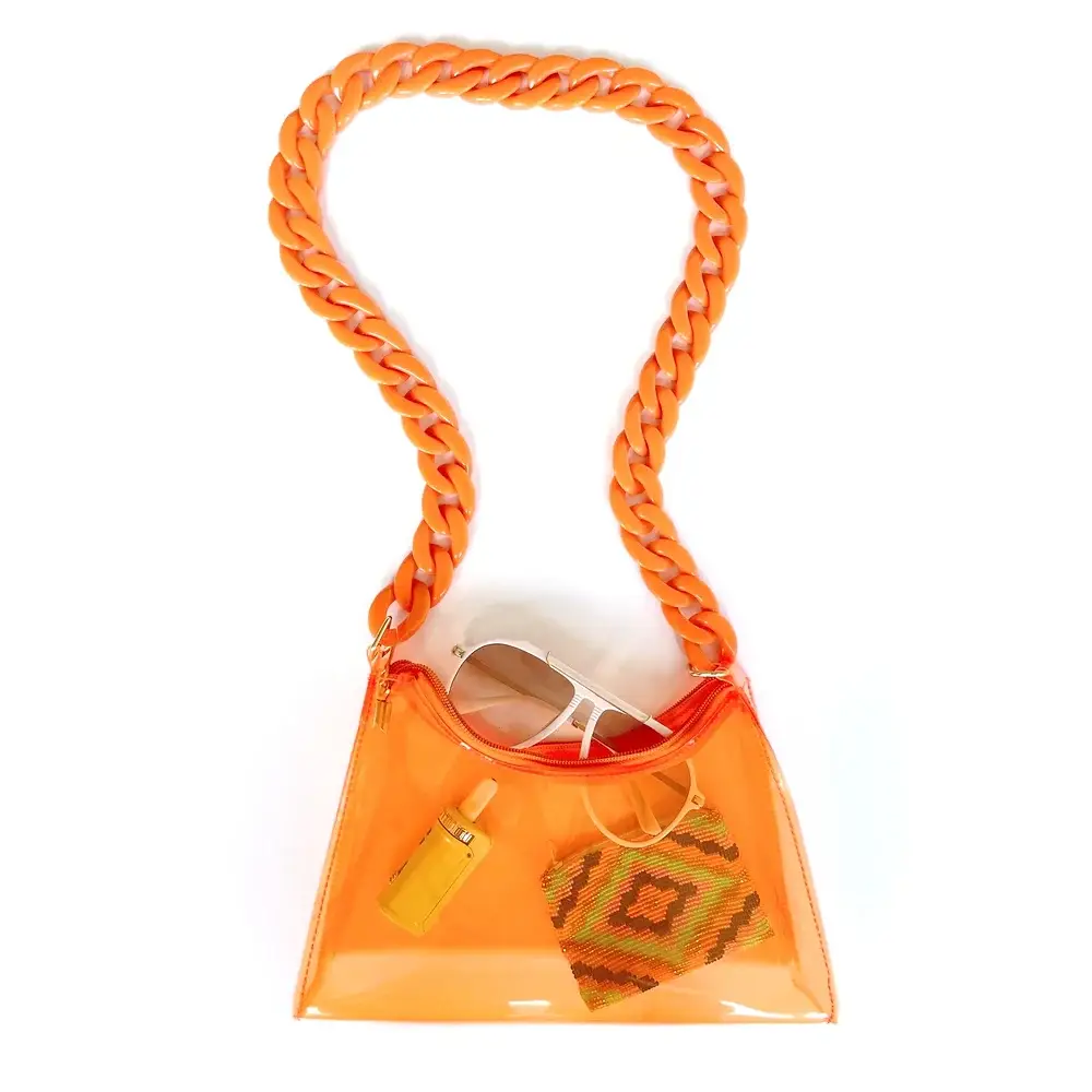 Clear Orange Stadium Bag