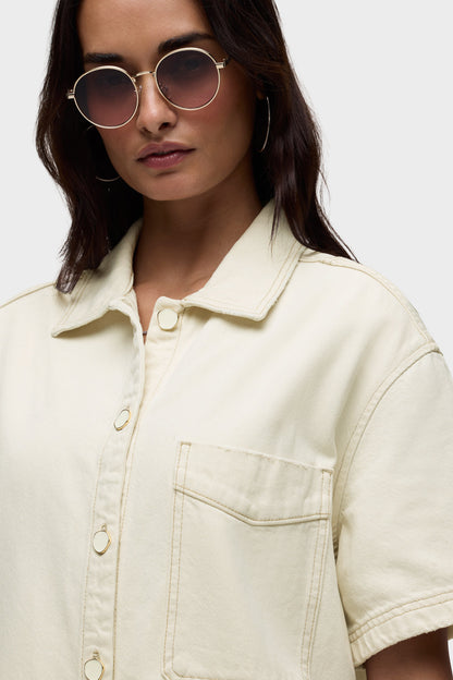 HUDSON Dreamy Shirt Dress - Ecru