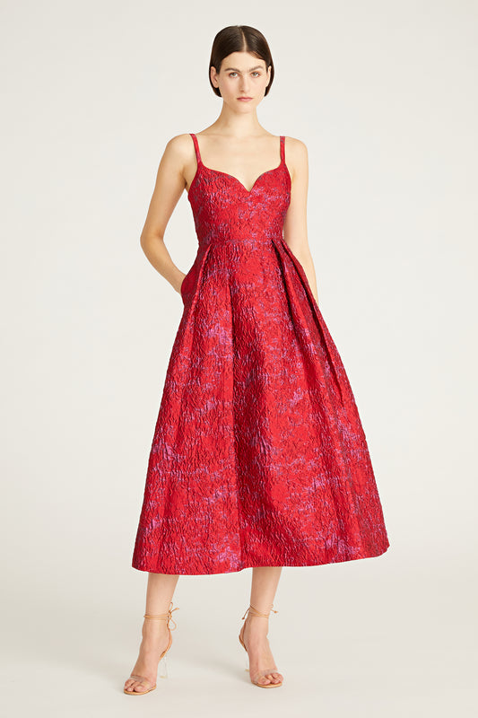 Monique Lhuillier Isabela Jacquard Long Dress