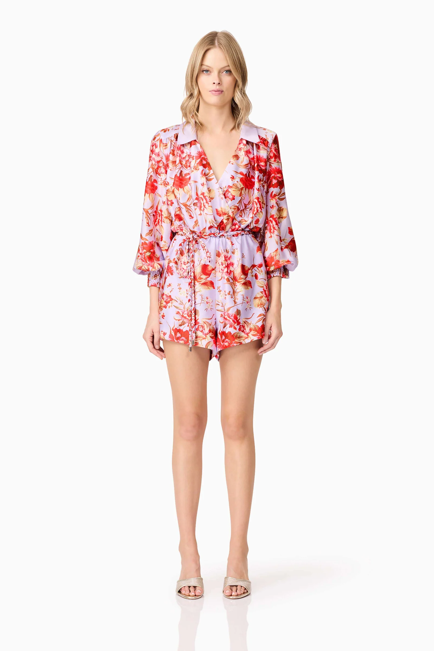 Elliatt Elina Long Sleeve Playsuit in Purple