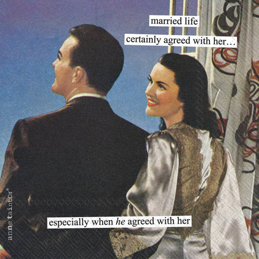 Paper Cocktail Napkins Pack of 20 Anne Taintor Married Life