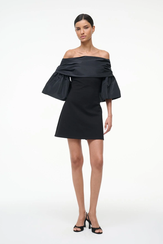 STAUD BLACK HARPER DRESS