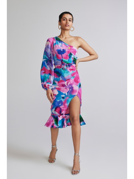 Hemant & Nandita Vesa One Shoulder Dress