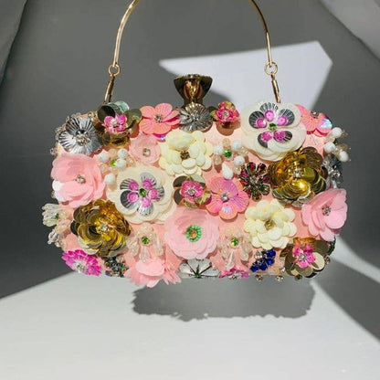 Floral evening clutch bag