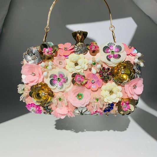 Floral evening clutch bag
