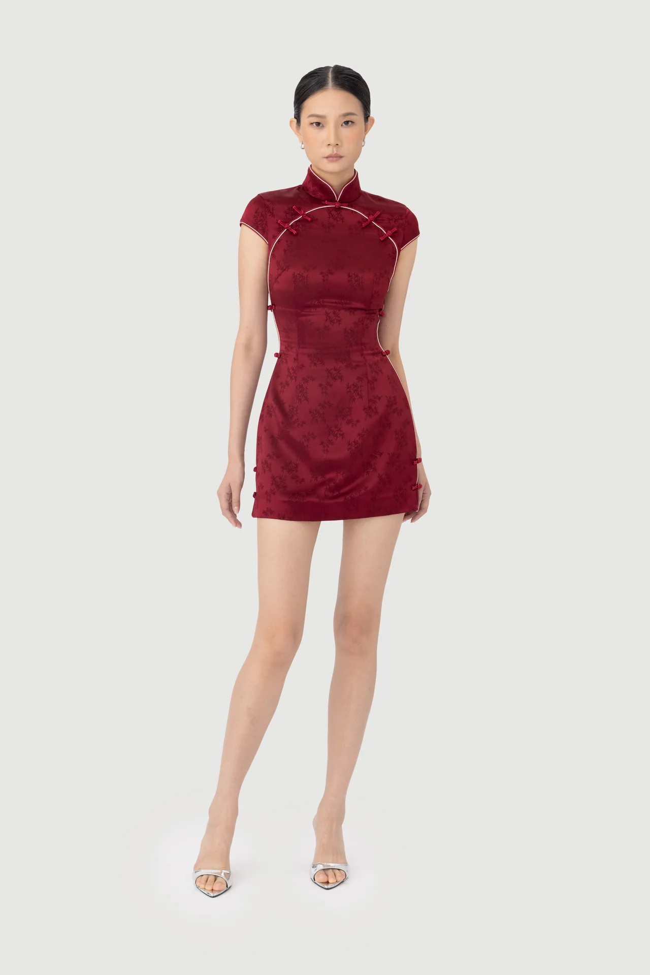Sau Lee Ren Satin Jacquard Dress