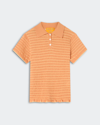 Guest in Residence Smocked Shrunken Polo - Nectar/Butter