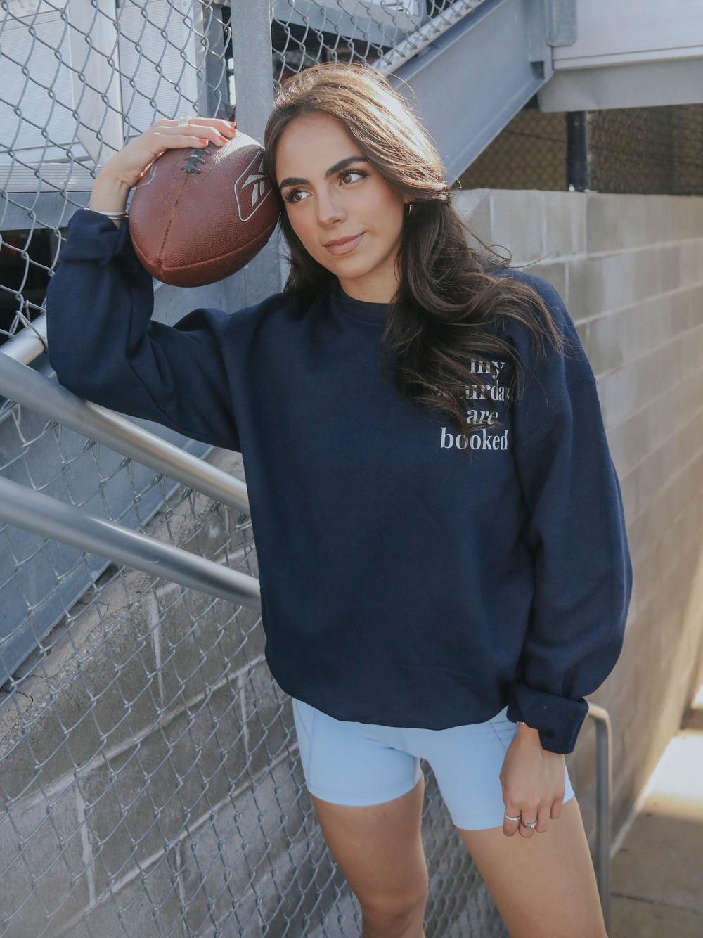 SATURDAY TAILGATING CLUB NAVY SWEATSHIRT (front + back)