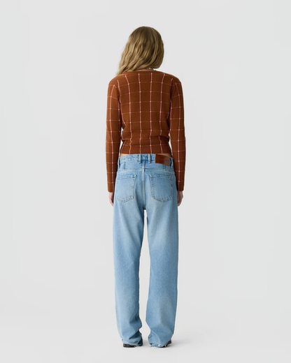 Guest in Residence Jane Checker Cardigan - Burnt Sienna