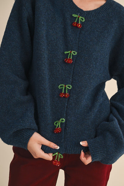 Lexi Beaded Bow Cardigan