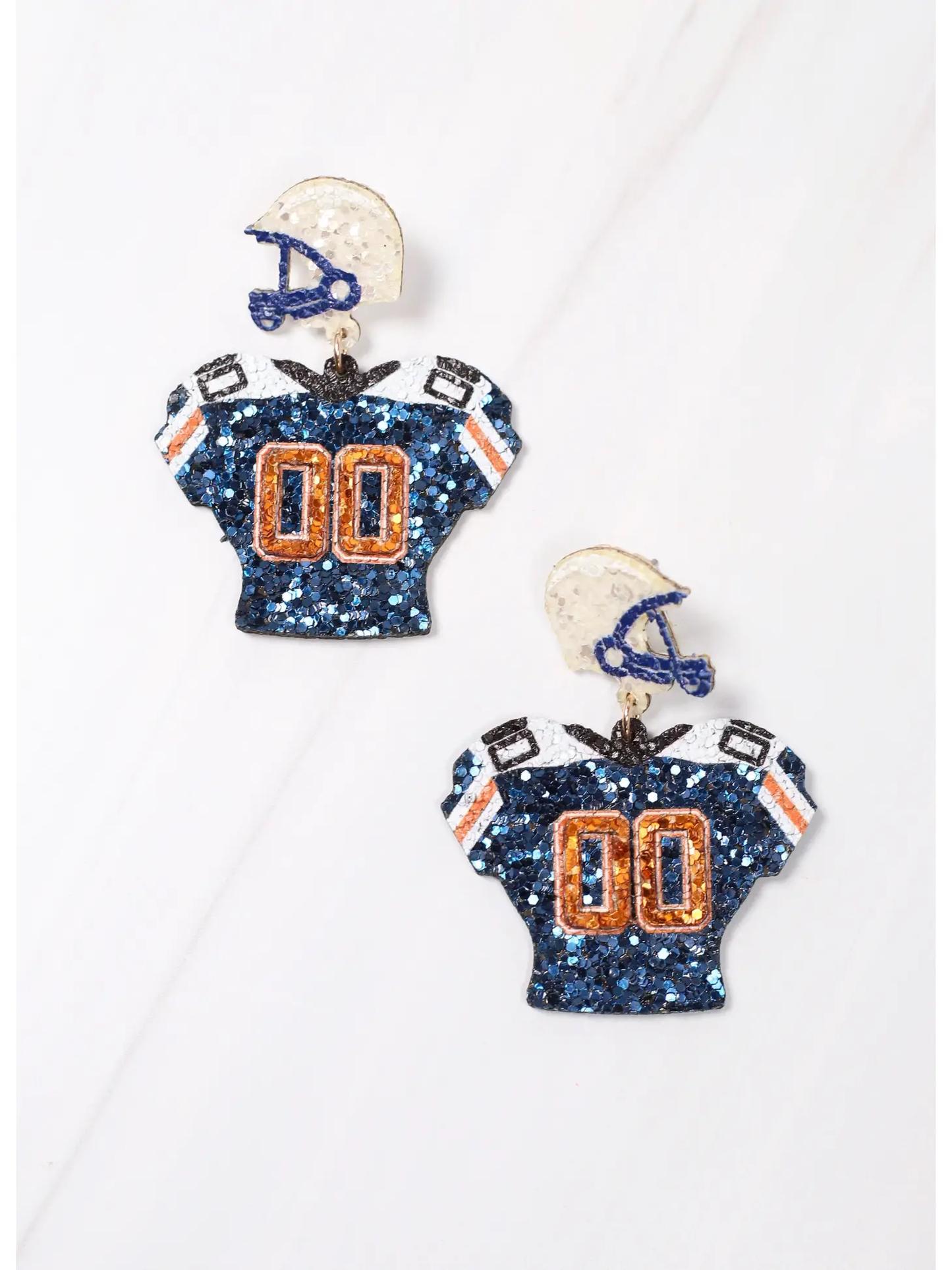 Gear Up Jersey Earring Navy Orange