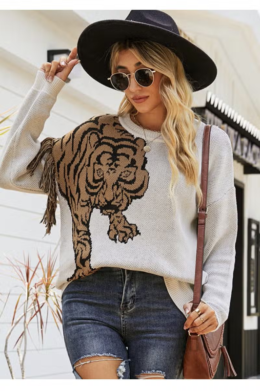 THE TIGER SWEATER - WHITE