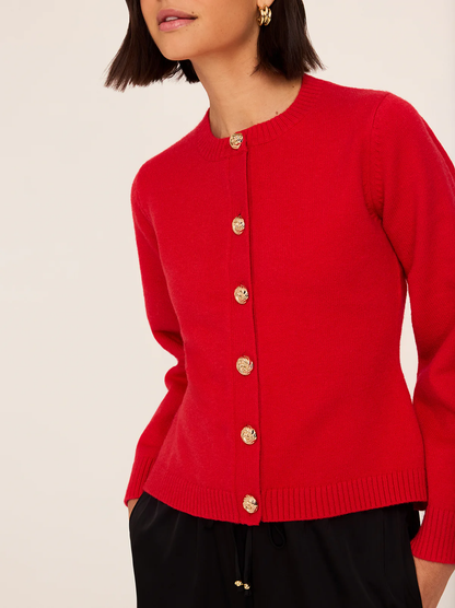 KITRI Cleo Red Knit Cardigan