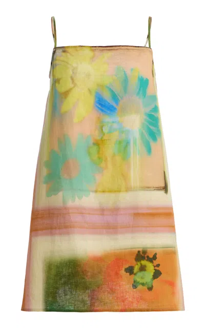 STAUD Laura Linen Mini Dress