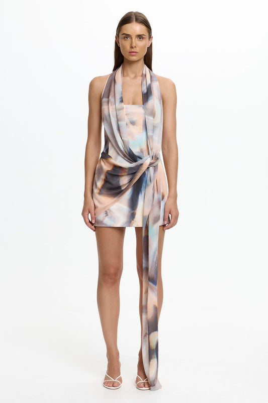 Significant Other Robin Drape Dress in Liquid Stone