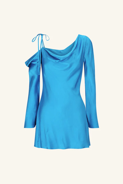 Shona Joy Nora Asymmetrical Long Sleeve Mini Dress