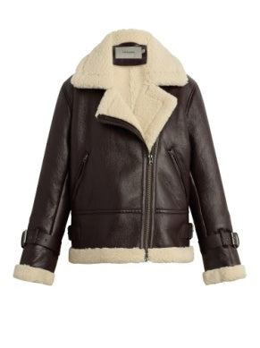 Hudson Vegan Leather Sherpa Jacket