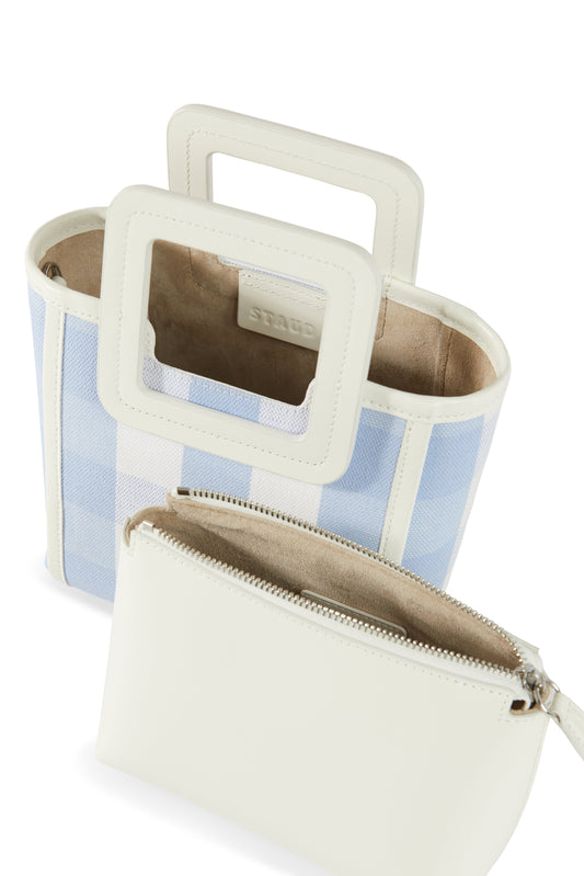 Staud Mini Shirley Bag - Sky Gingham