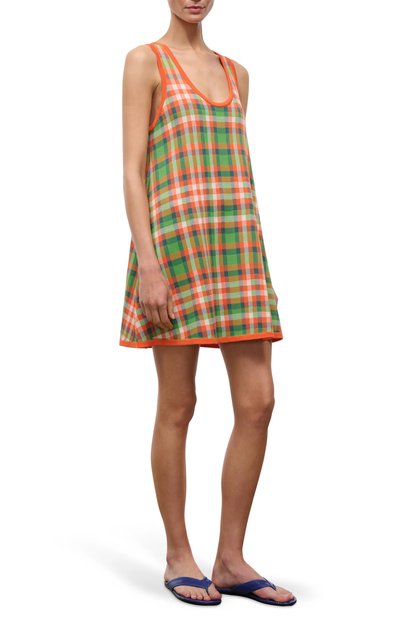 STAUD Piazza Mini Dress - Villa Plaid