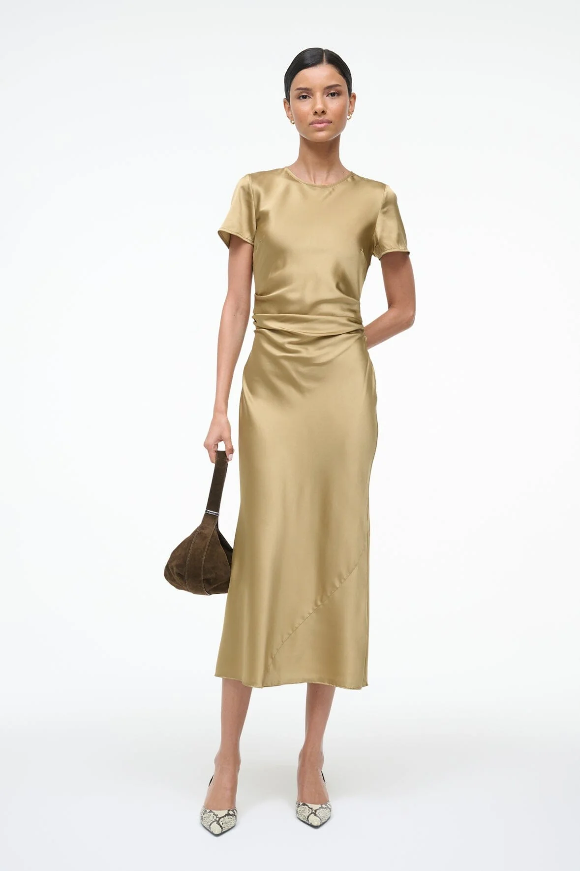 Staud Marcel Silk Dress Antique