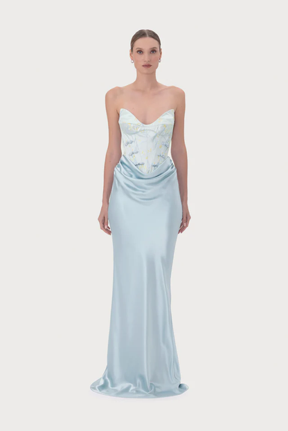 SAU LEE Sandrine Gown in Pale Blue