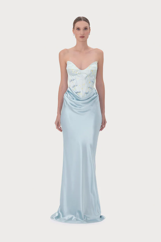 SAU LEE Sandrine Gown in Pale Blue
