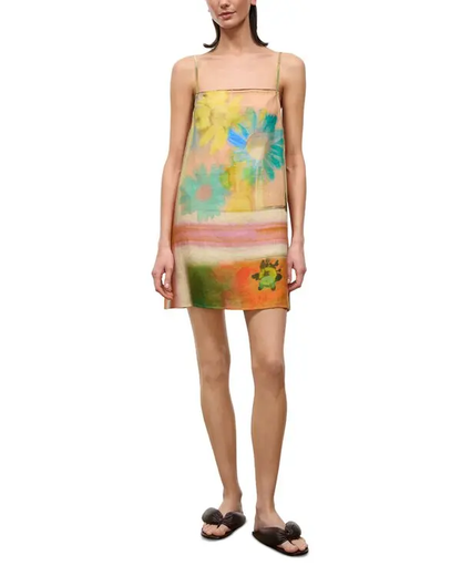 STAUD Laura Linen Mini Dress