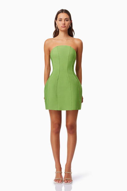 ELLIATT Rose Strapless Mini Dress In Green