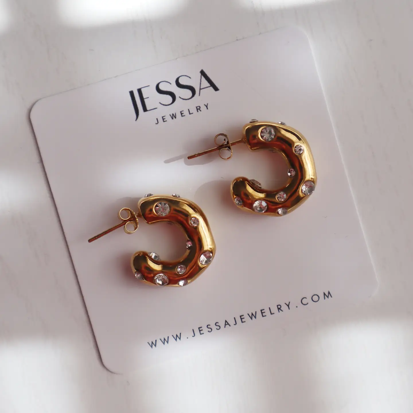 Dazzle Hoops | Cz Chunky Gold Hoops