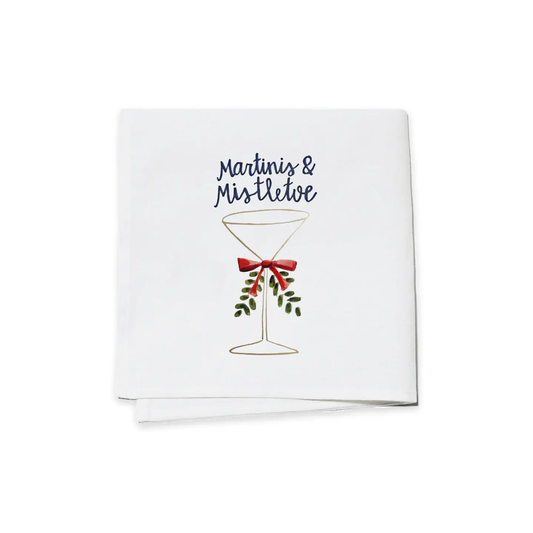 Holiday Cocktail Napkins- Martini's and Mistletoe