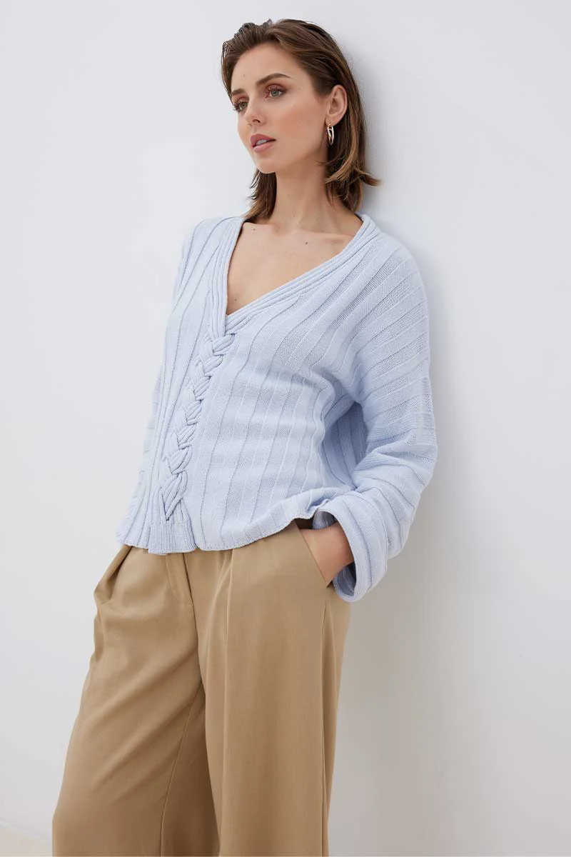 SOVERE/ Laced Sweater - Dawn Blue