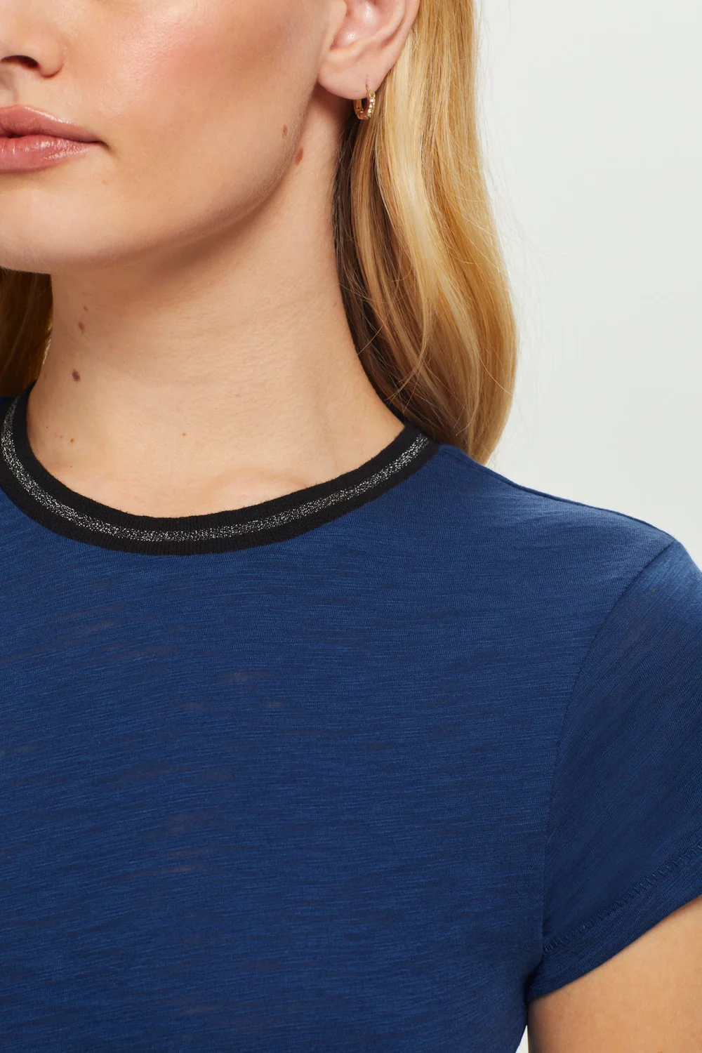GOLDIE Silver Shimmer Tipped Ringer Tee