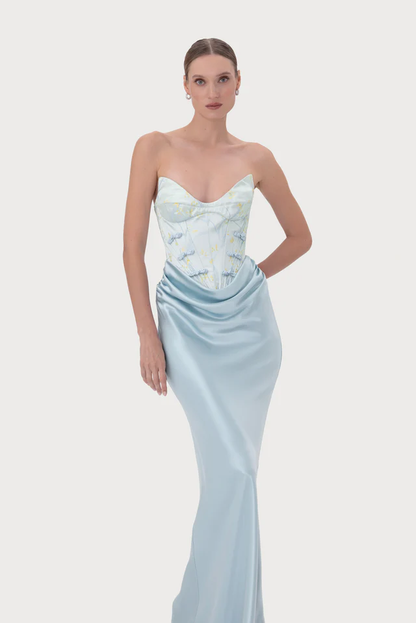 SAU LEE Sandrine Gown in Pale Blue