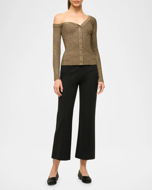 STAUD Craftsman Metalic Gold Sweater