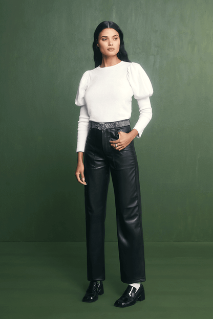 REVERSE FRENCH TERRY PUFF SLEEVE SWEATSHIRT