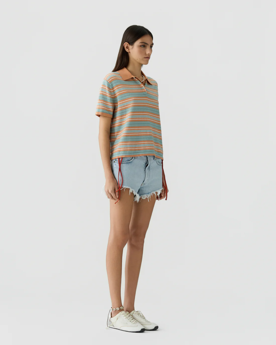 Guest in Residence Short Sleeve Stripe Rugby - Nectar combo