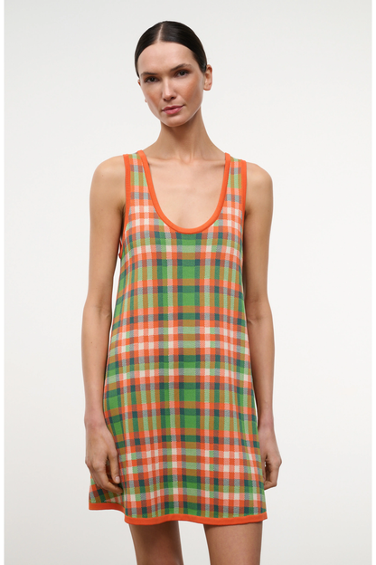 STAUD Piazza Mini Dress - Villa Plaid