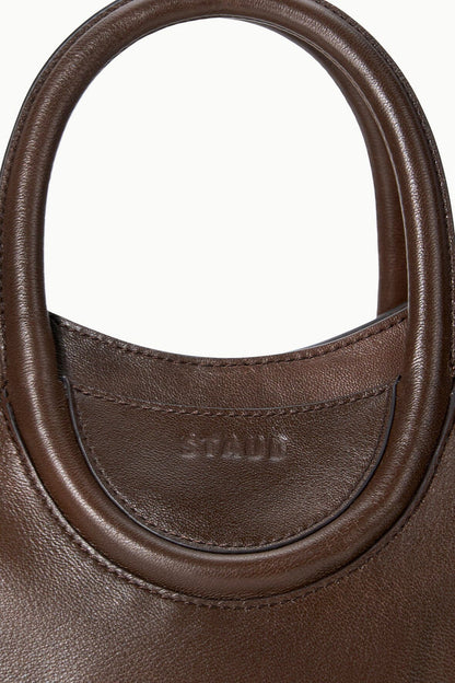 STAUD Maude Mini Tote Espresso Distressed
