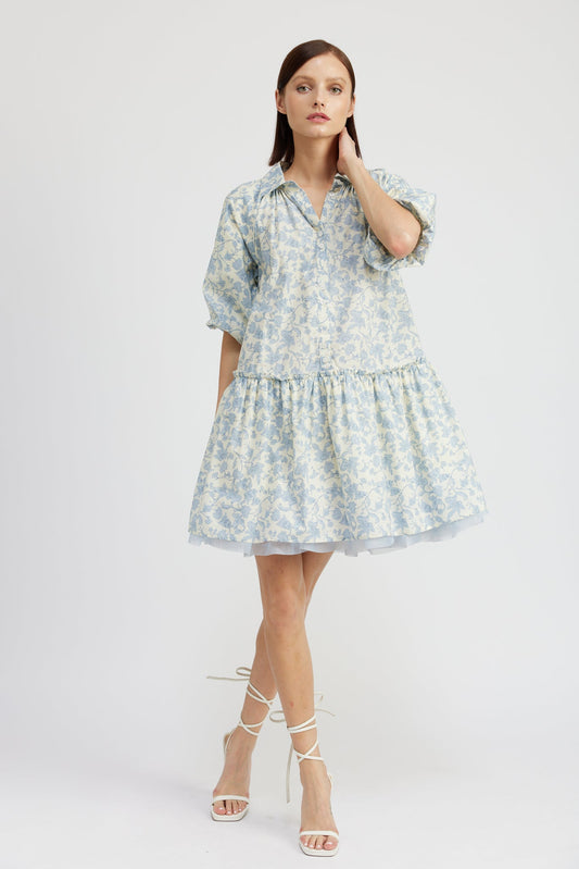 En Saison Egret Mini Dress