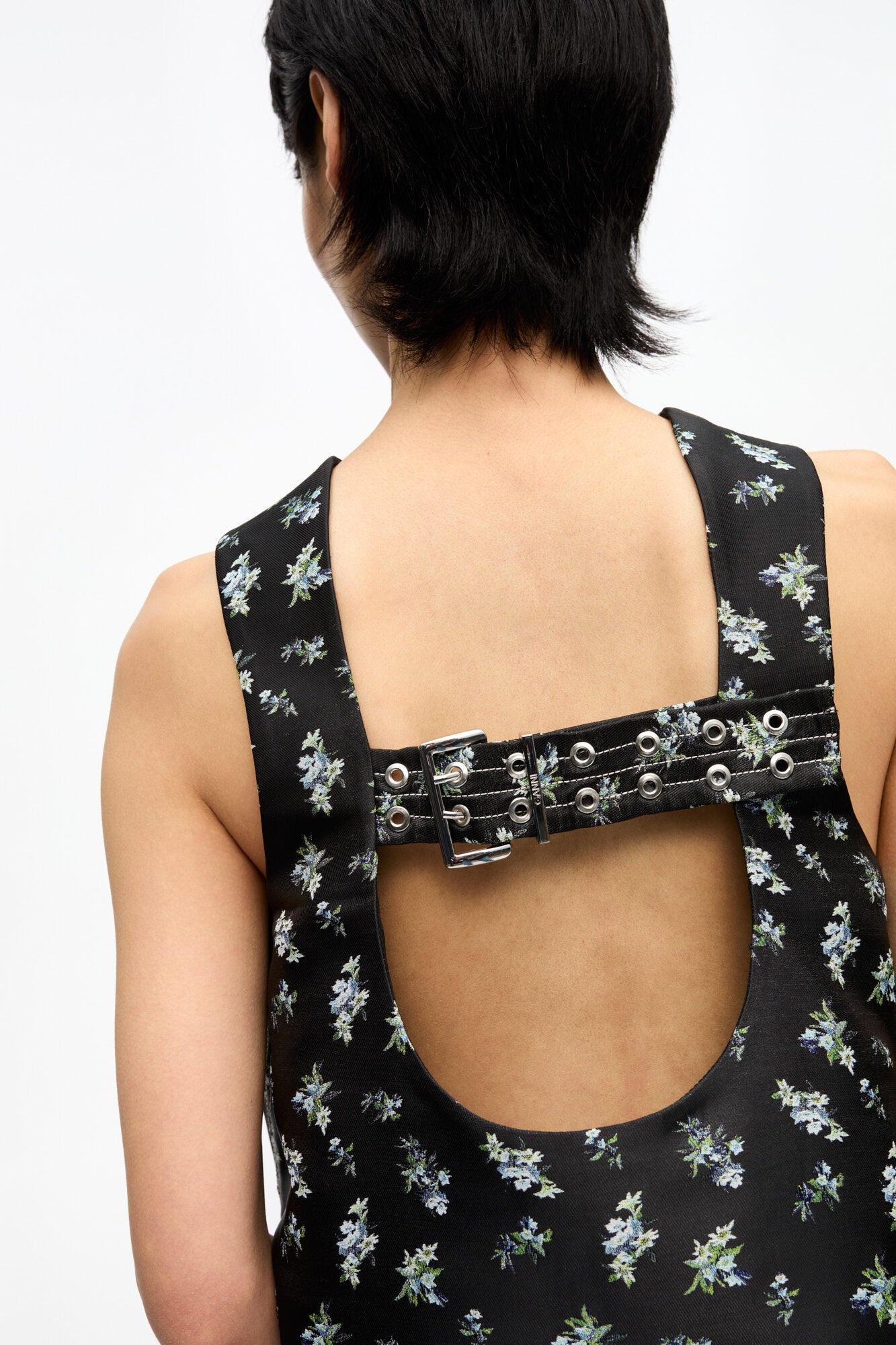 Ganni FLORAL JACQUARD SLEEVELESS TOP