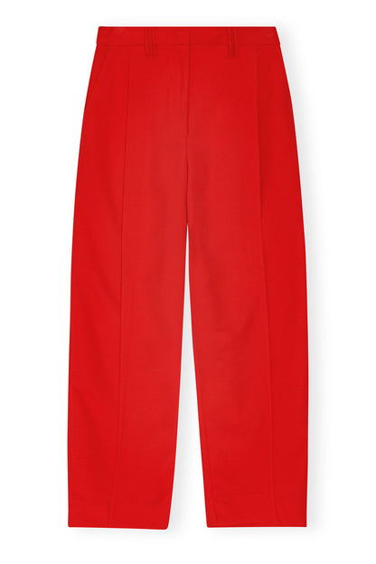 Ganni RED TWILL SUITING PANTS
