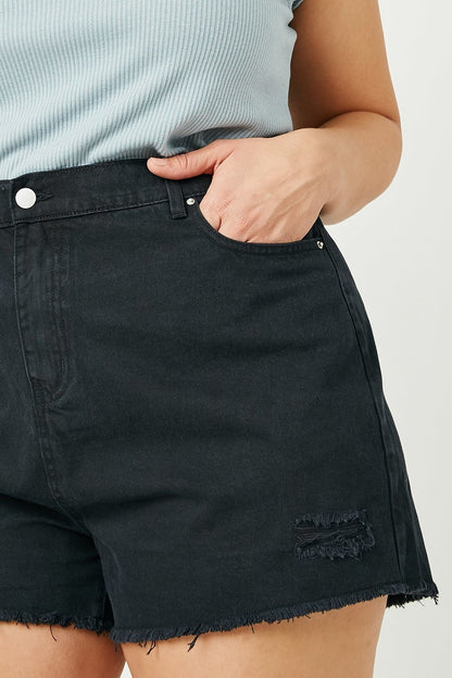 Black Denim Shorts