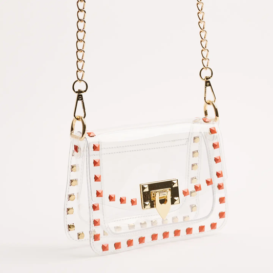 The Jackie In Orange Clear Bag