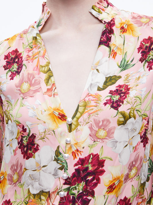 Alice & Olivia Reilly Mandarin Collar Blouse