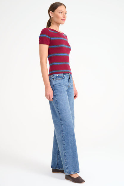 Staud EASY CASHMERE TEE - Crimson