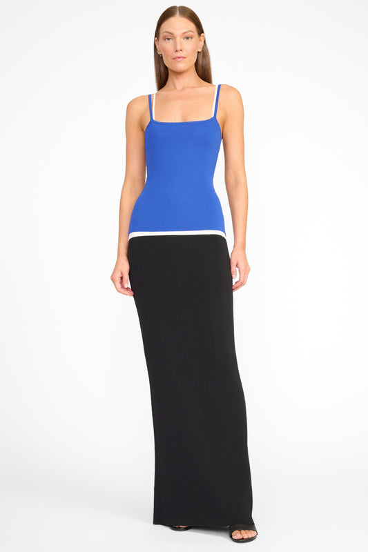 STAUD IGNACIO DRESS DEEP SEA/BLACK/IVORY DBKV