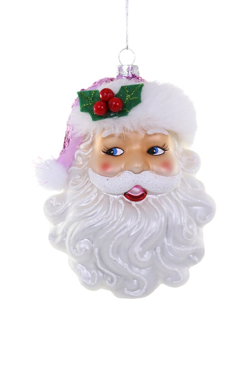 Retro Pink Santa Ornament