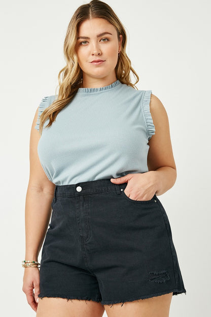 Black Denim Shorts