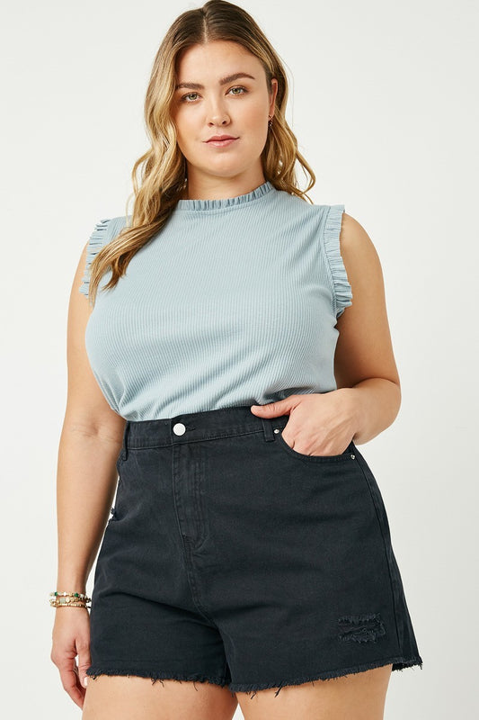 Black Denim Shorts